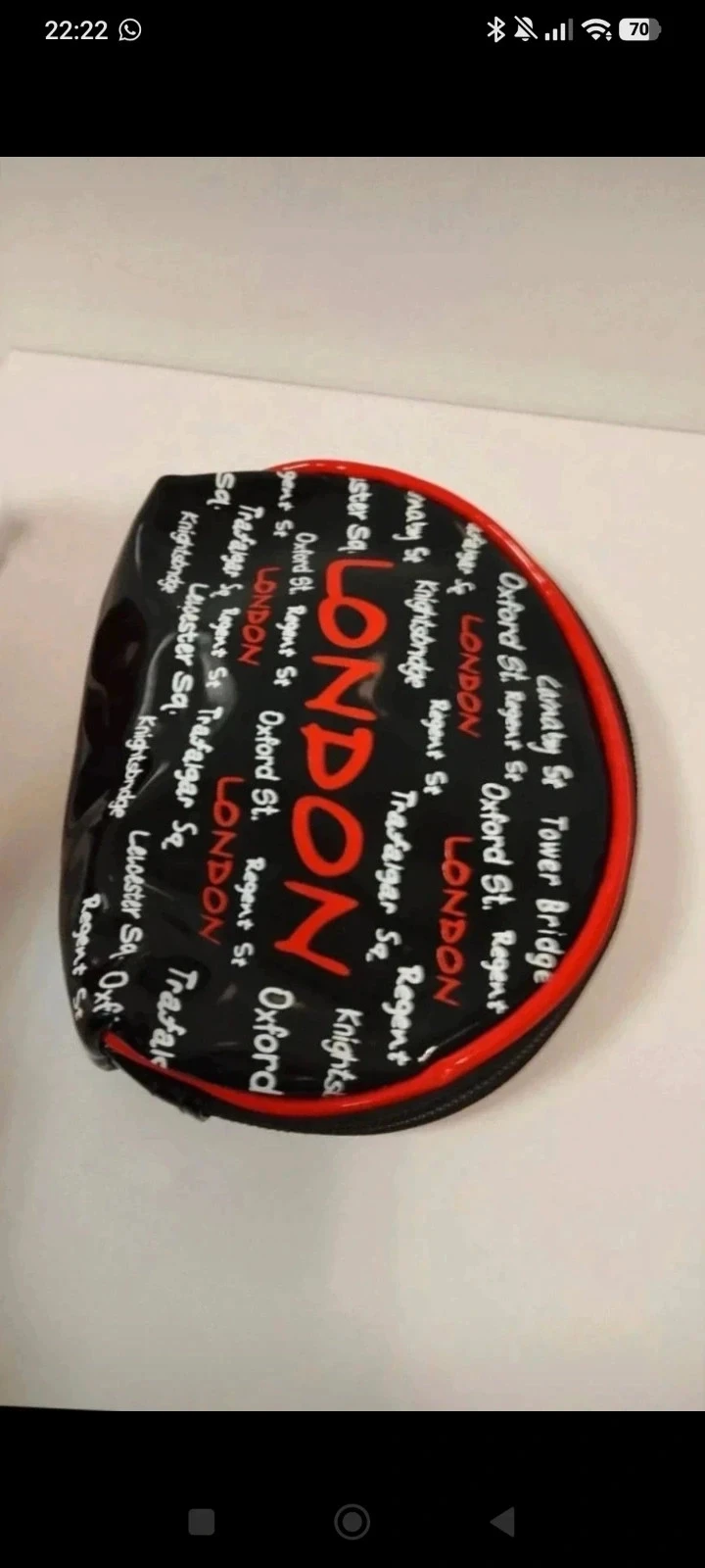 Carteira / estojo London preto vermelho com padrão de Londres com zíper 14x12 cm – photo 3